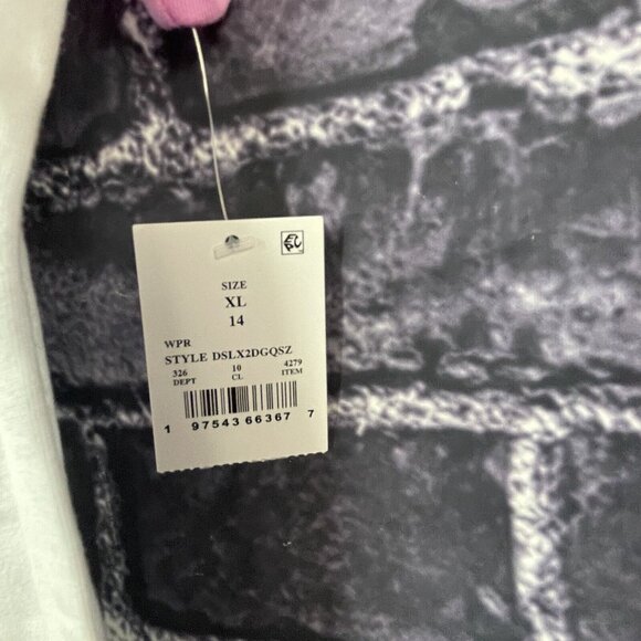 Disney XL 14 Stitch Raglan Cropped Graphic T-shirt White pink - Picture 2 of 6